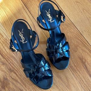 Yves Saint Laurent Tribute 75 patent leather platform sandal